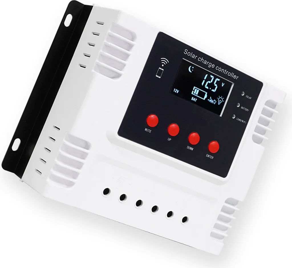 Contrôleur de charge solaire PWM 12V/24V avec contrôle par application mobile