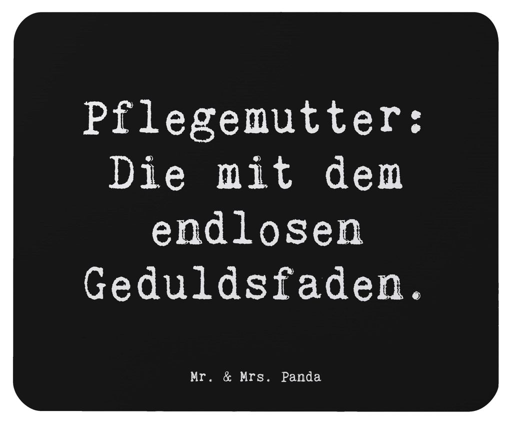 Mr. & Mrs. Panda Mouse Pad Spruch Pflegemutter Geduld - Schwarz - Geschenk, Jubiläen, Mauspad, Pflegekind, Geburtstage, Familie, Pflegefamilie, Mo...