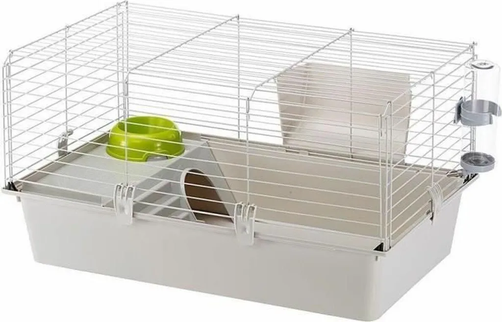 Cage Ferplast Hygiénique en Métal et Plastique avec Ouverture Facile L