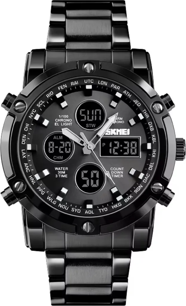 Montre SKMEI Steel Noir KP35261 - Montre Homme en Acier Inoxydable Chic