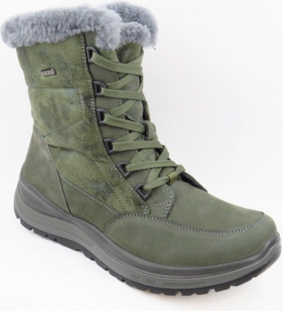 Grünwald TEX grau Lammfell Damen Boots in Grün, Größe 37