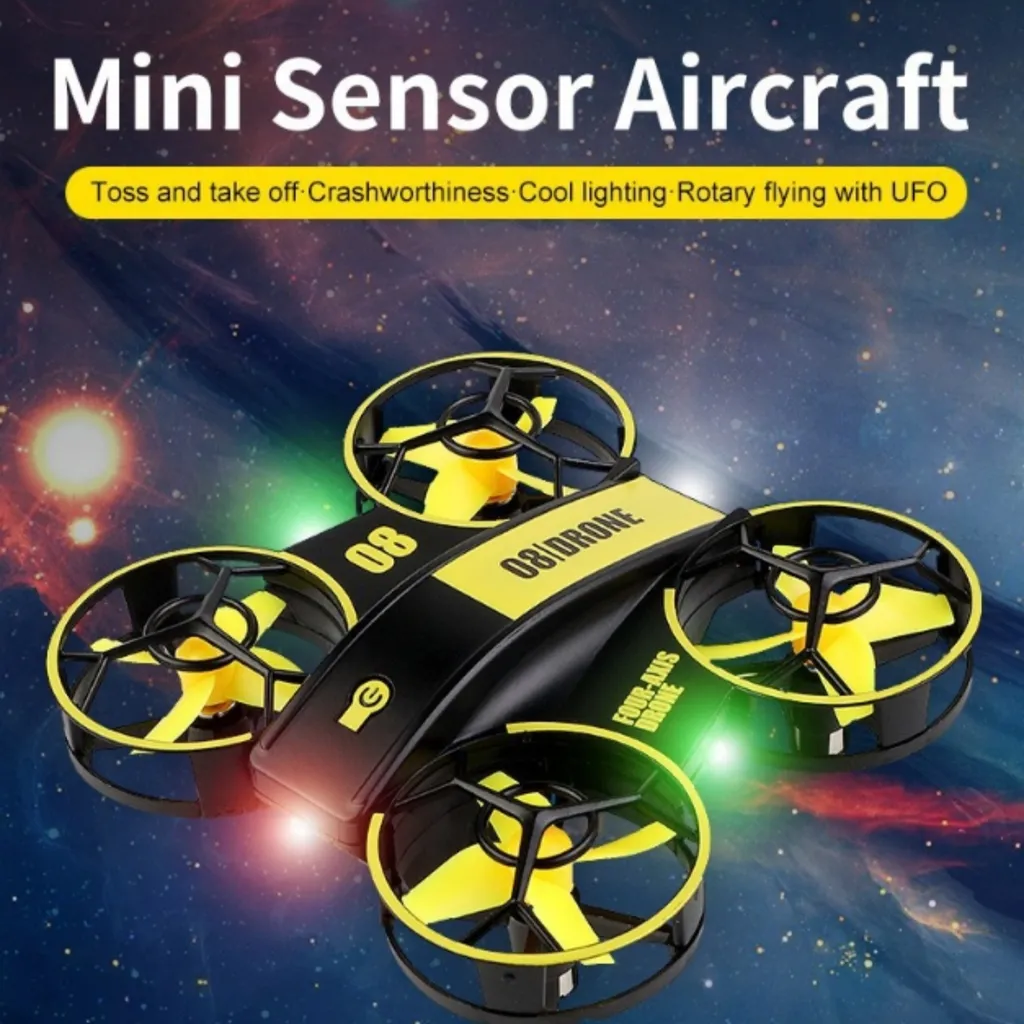 Drone UFO AIORBER télécommandé à la main avec 3 vitesses et LED bleues - 5