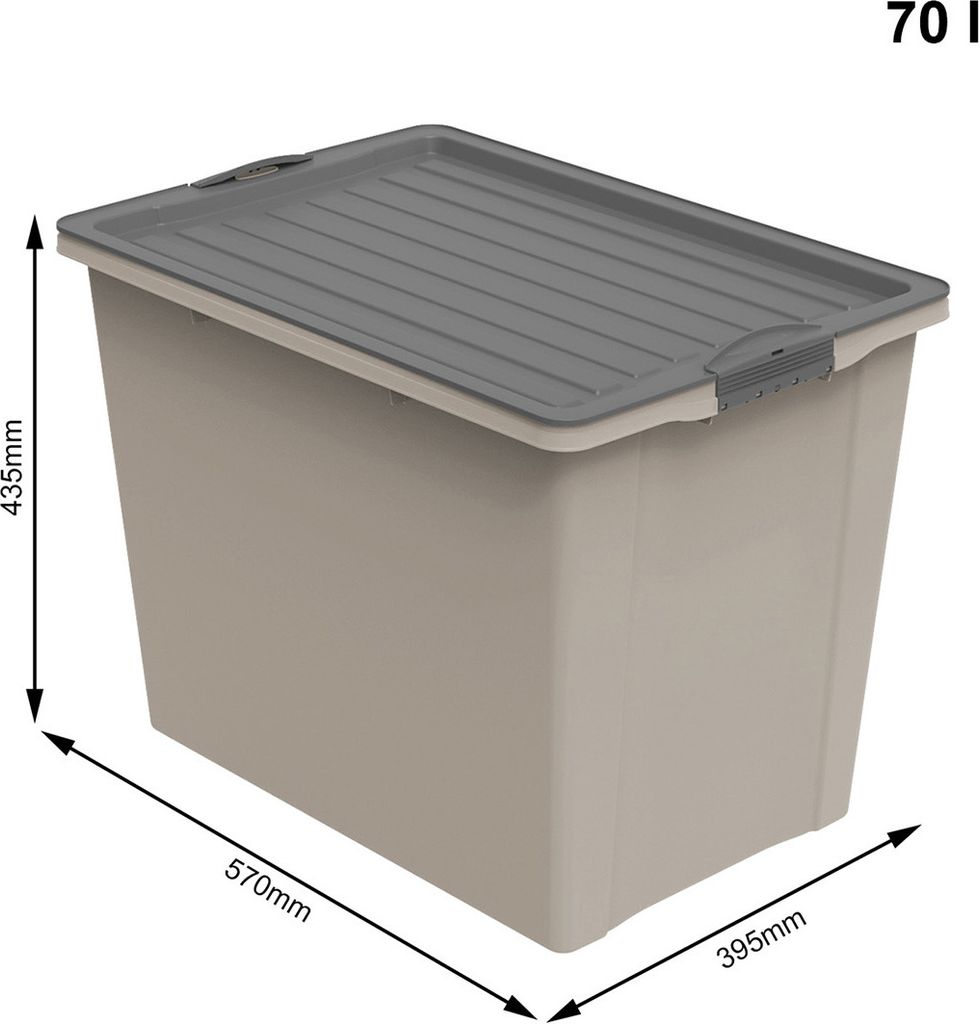 Rotho Aufbewahrungsbox mit Rollen 70L COMPACT ECO -