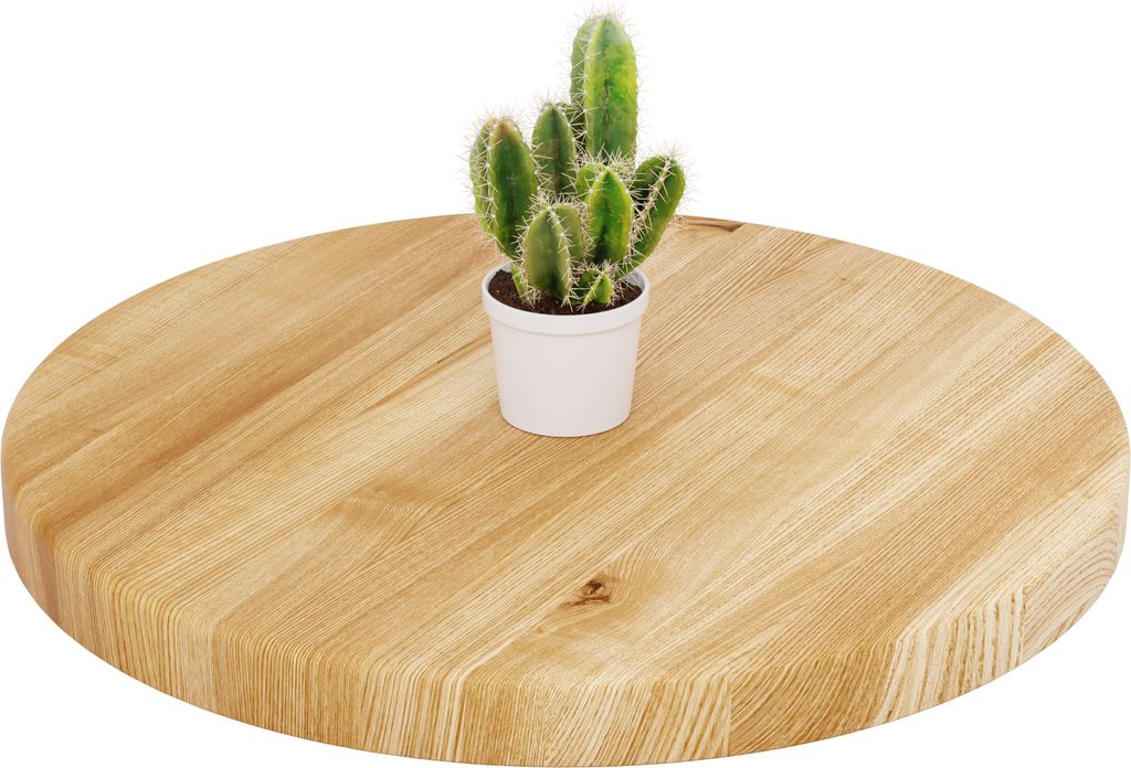 LAMO Manufaktur Holzplatte rund 50 cm aus Naturholz | Tischplatte für Couchtisch, Kaffeetisch, Nachttisch | Stärke: 40 mm | Farbe: Rustikal