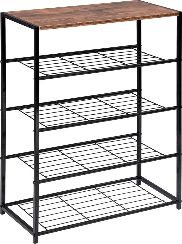 Banc à chaussures 4 niveaux meuble d'entrée avec siège intégré noir