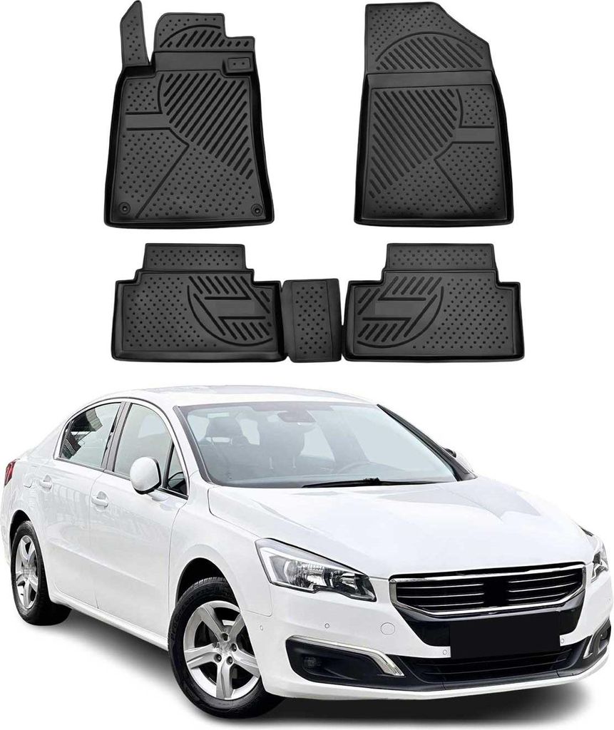 2010-2018 Peugeot 508 tappetini TPE nero 4 pz Immagine del prodotto 