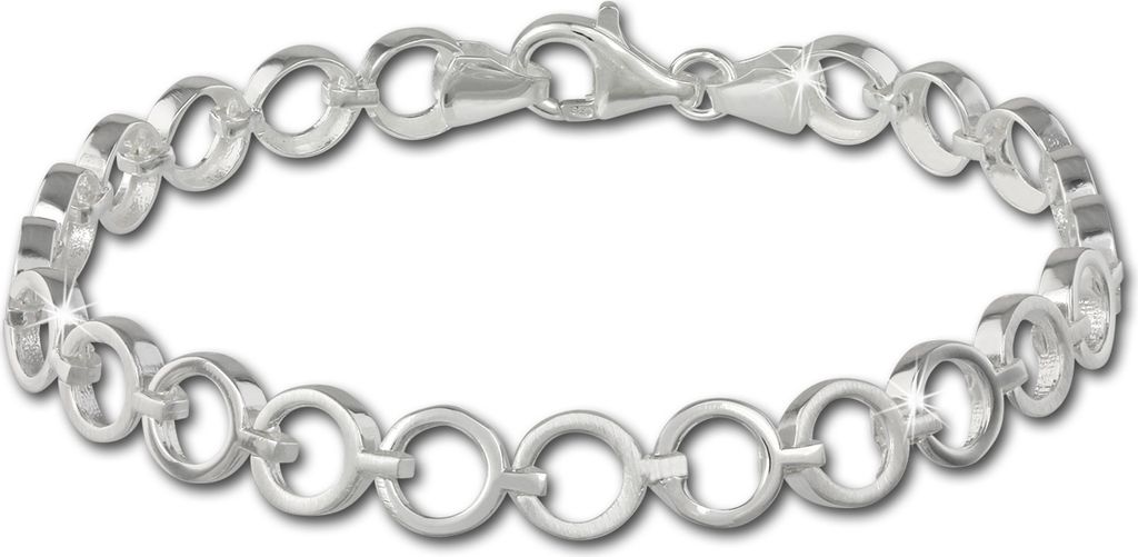 SilberDream Damen-Armband Circle Sterling Silber matt 19,5cm silber SDA431
