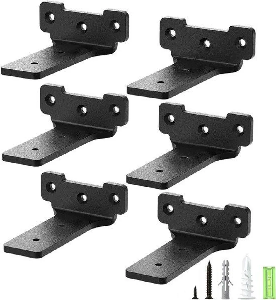 Lot de 6 porte-assiettes métal noir, présentoirs déco hauteur 10cm
