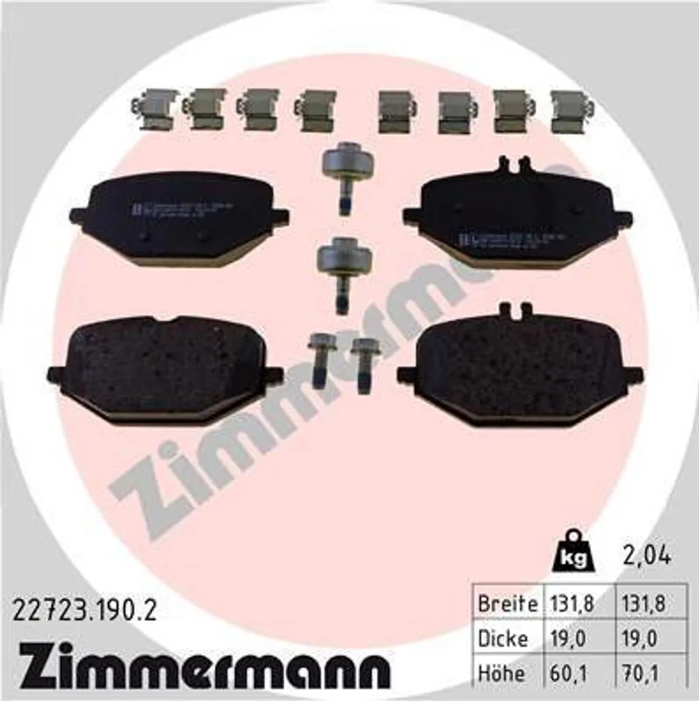 Kit plaquettes de frein pour Mercedes Classe G et GLE remplace 0004205102