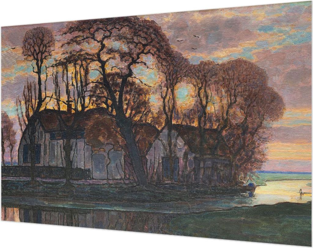 Wandtapete - Dekorative Tapete für Wohnzimmer- Tapetenfolie für Wanddekoration - 104x70 cm - Abendlandschaft