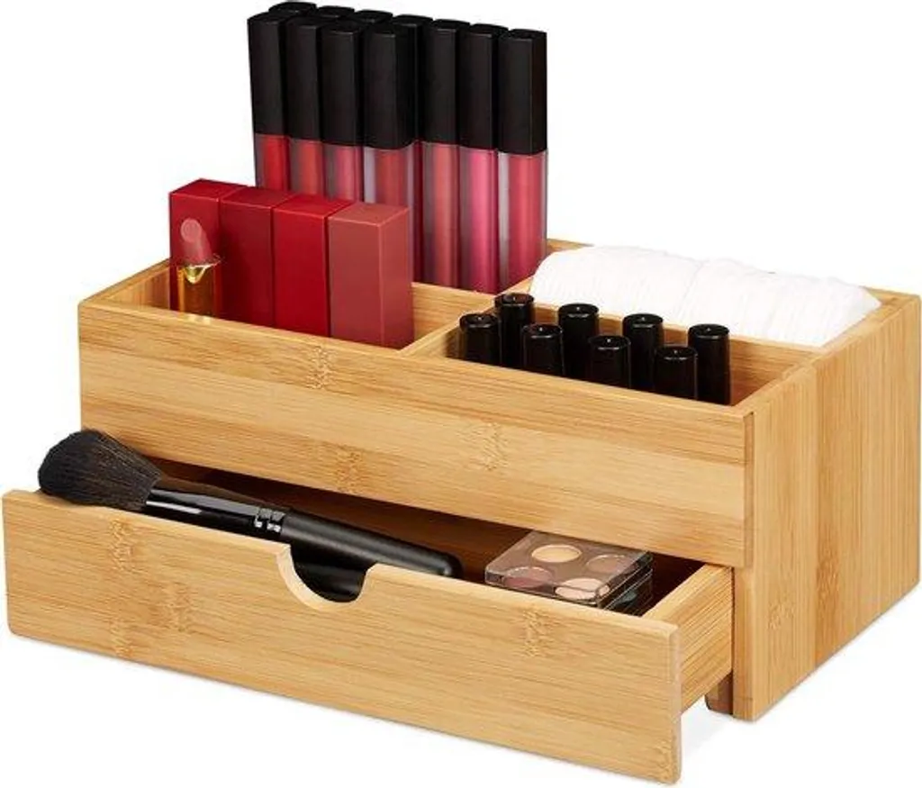 Organiseur de bureau multifonction bambou pour finir avec le désordre