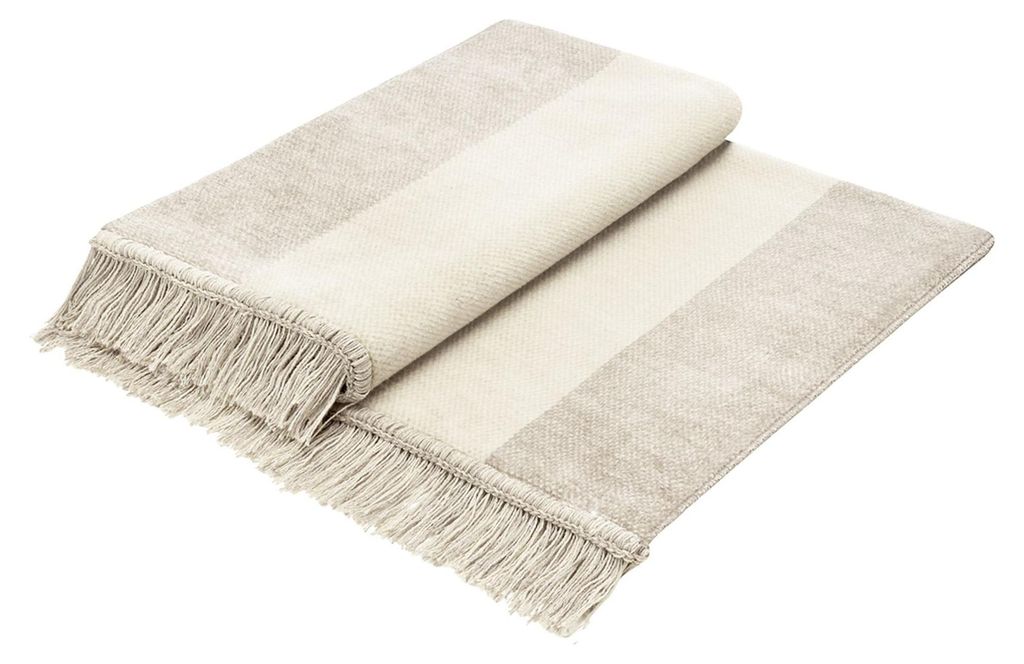 Biederlack Plaid mit Fransen Cover Baumwolle Design Salt & Produktbild 