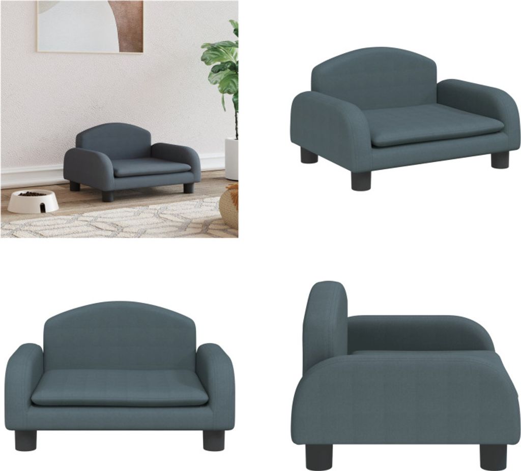 vidaXL Hundebett Dunkelgrau 50x40x30 cm Stoff - Hundebett - Produktbild 