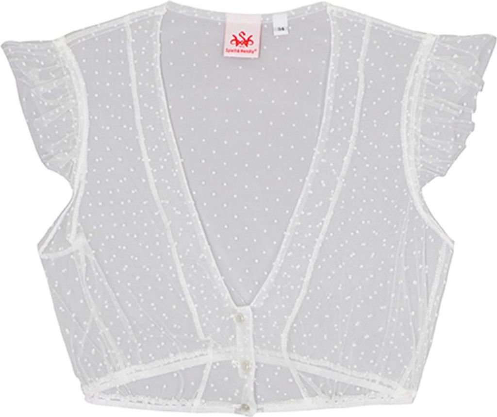 Dirndlbluse Genta Flügelarm weiß 36 Produktbild 