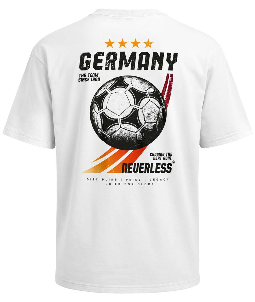 Herren T-Shirt - Retro Fußball- Oversized Relaxed Fit Printshirt Sommer Fashion Streetstyle Neverless