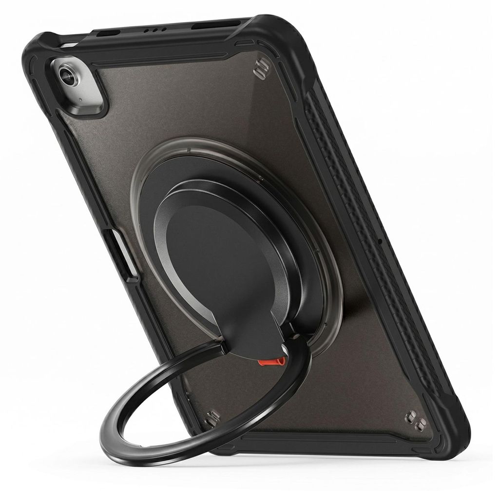 Avizar, Hülle für iPad Air 11 M4 2026 mit Handgriff-Standfuß, Schwarz / Transparent