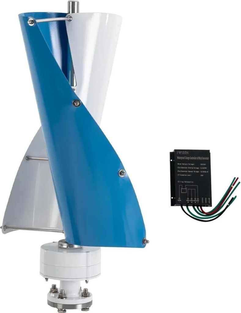 Windturbine 100 W - Vertikalachse Windgenerator für Zuhause - Mit Controller - 2 Rotorblätter aus Aluminiumlegierung - Leiser Betrieb - Langlebig...