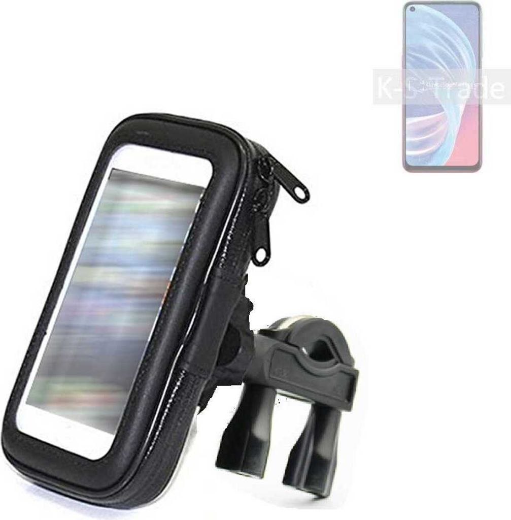 K-S-Trade Fahrrad-Halterung kompatibel mit Oppo A73 5G Handy-Halterung Halter Lenkstange Fahrradhalterung Motorrad Bike Mount Wasserabweisend