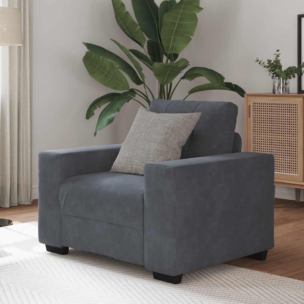 Möbel Sessel Dunkelgrau 60 cm Samt - Klassische Sofas 4105099