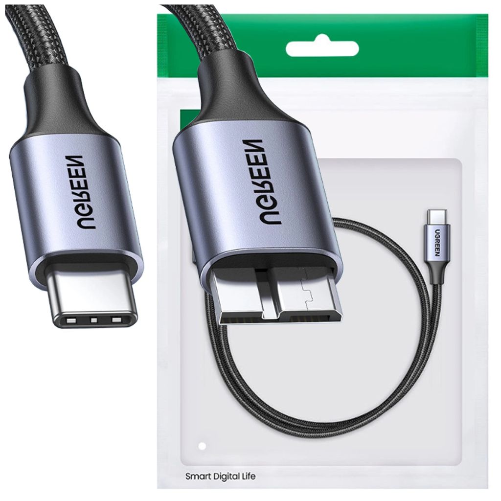 Usb C / Micro Usb-B 3.0 Kabel Ugreen Us565 5Gb/S 3A 0.5M - Produktbild 