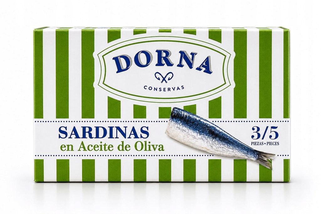 30x Dorna Sardinen in Olivenöl Premium-Fischkonserve Dose Produktbild 