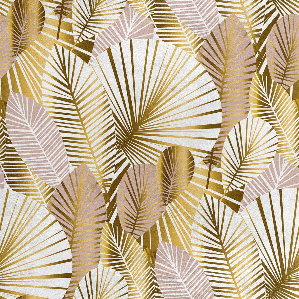 Royal Samt Stoff Polyester Zum Nähen - Motiv Goldene Blätter
