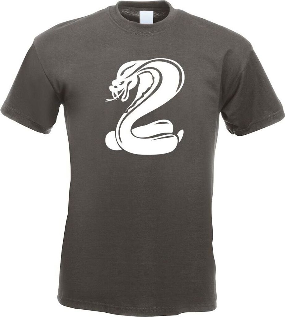 Kiwistar - T-Shirt - Graphit - Kobrasymbol - Schlangenkopf Motiv Bedruckt Funshirt Design Print - mit Motiv Bedruckt - Funshirt Design - Sport - Fr...