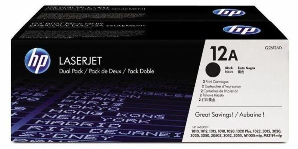 HP 12A (Q2612AD) Black Toner Cartridge for HP LaserJet - Immagine del prodotto 