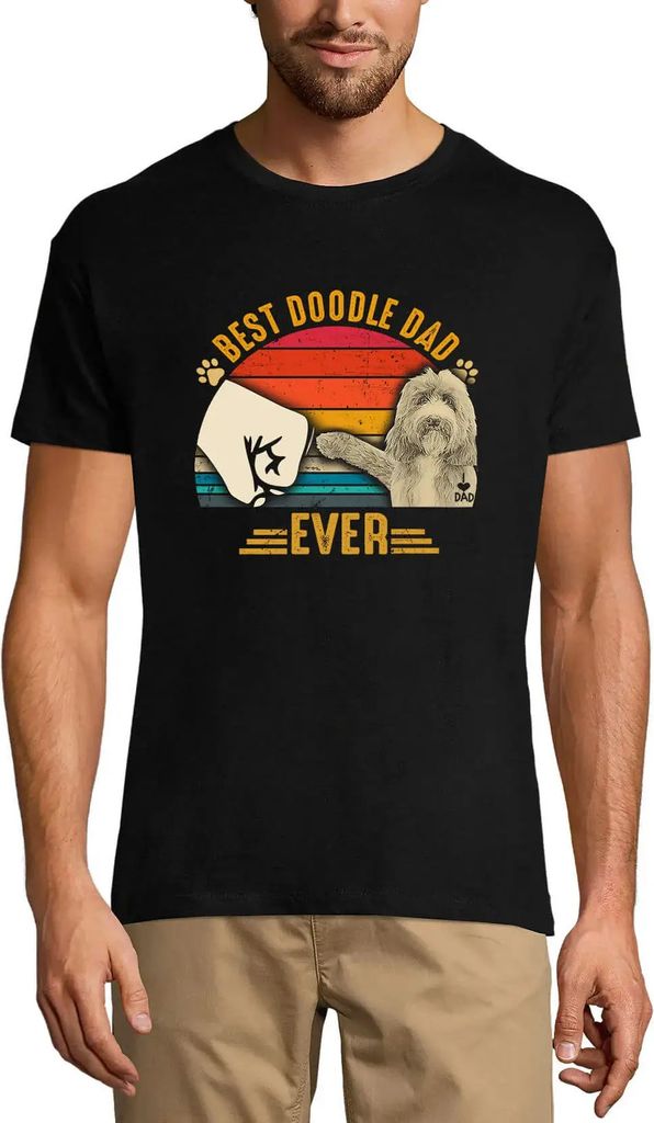Herren Grafik T-Shirt Bester doodle dad evert bump – Best Doodle Dad Evert Bump – Öko-Verantwortlich Vintage Jahrgang Kurzarm Lustige Druck Ge...
