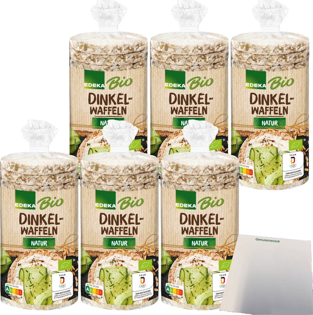 Edeka Dinkelwaffeln natur 6er Pack (6x120g Packung) + usy Block