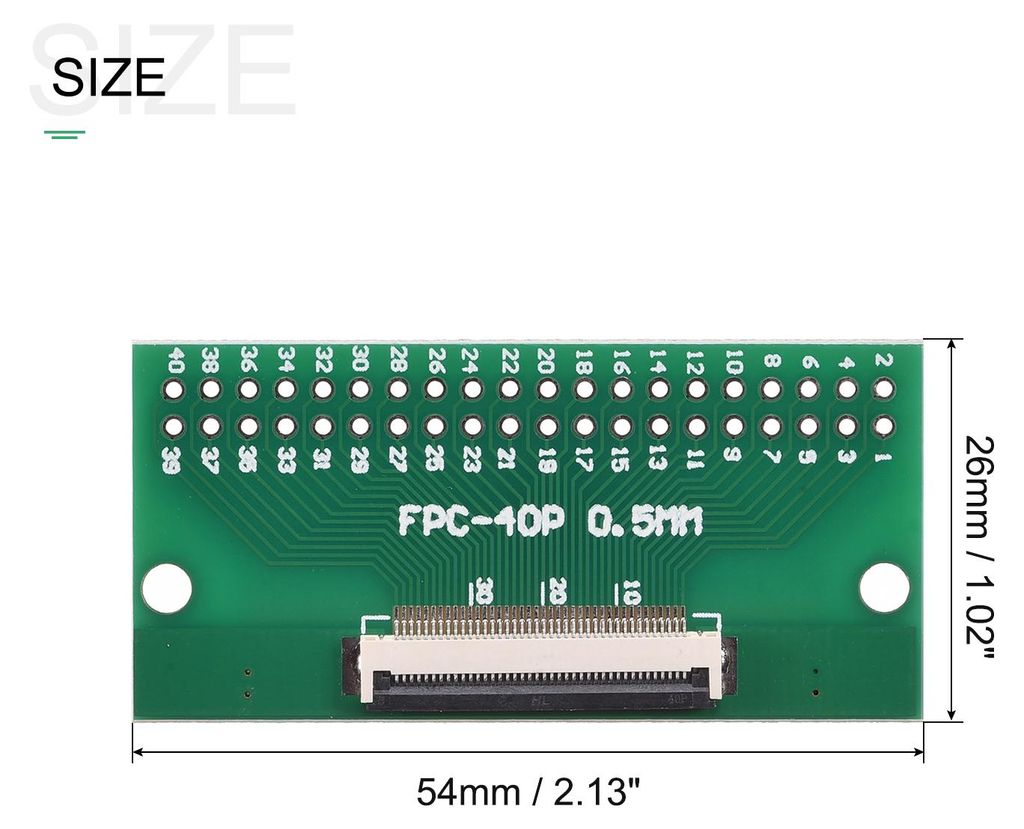 2 Stš¹ck FPC FFC PCB Konverter Steckerplatine 40P 0.5mm auf Buchsenseite 1mm Rš¹ckseit auf DIP 2.54 mm fš¹r LCD 3D Drucker DVD TV Laptop Audio