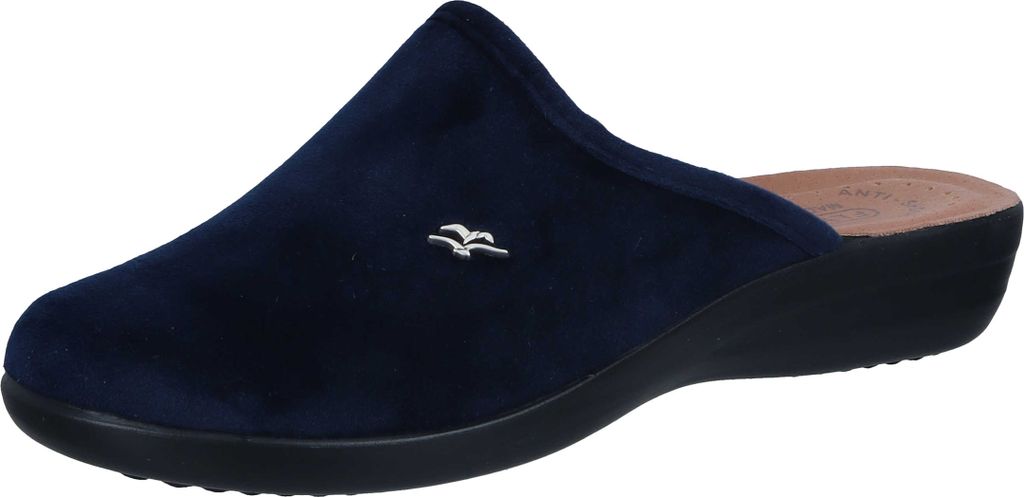Fly Flot Damen Pantoffel Samtoptik Hausschuh komfortabel 330042, Größe:42 EU, Farbe:Blau