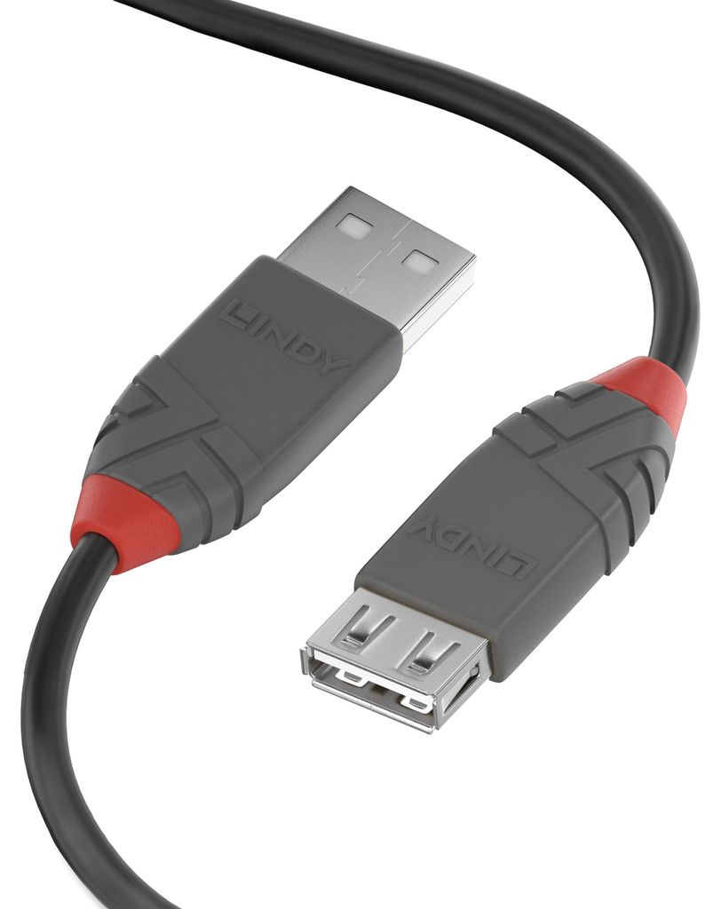 LINDY USB 2.0 Verlängerung Typ A/A Anthra Line M/F 5m Produktbild 