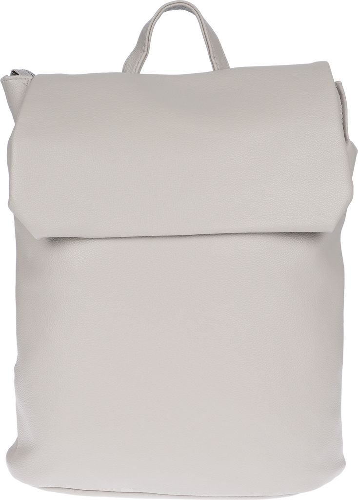 Großer Damen Rucksack Leder Optik Laptopfach Tasche Umhängetasche Citybag Urlaub Hellgrau