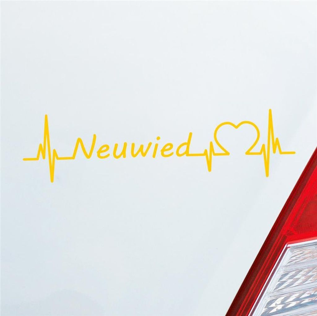 HUURAA! Auto Aufkleber Neuwied Puls Herzschlag Fun Sticker Heckscheibenaufkleber Autoaufkleber mit Stadt Motiv 19x5cm