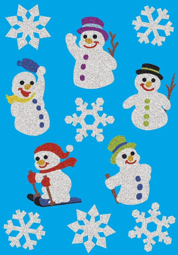 Autocollants Bonhomme de neige pour décorer vos cartes de Noël