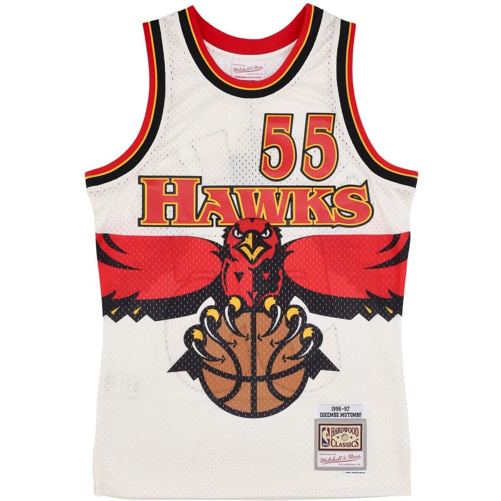 Swingman Jersey Atlanta Hawks OFF-WHITE Dikembe Mutombo - M