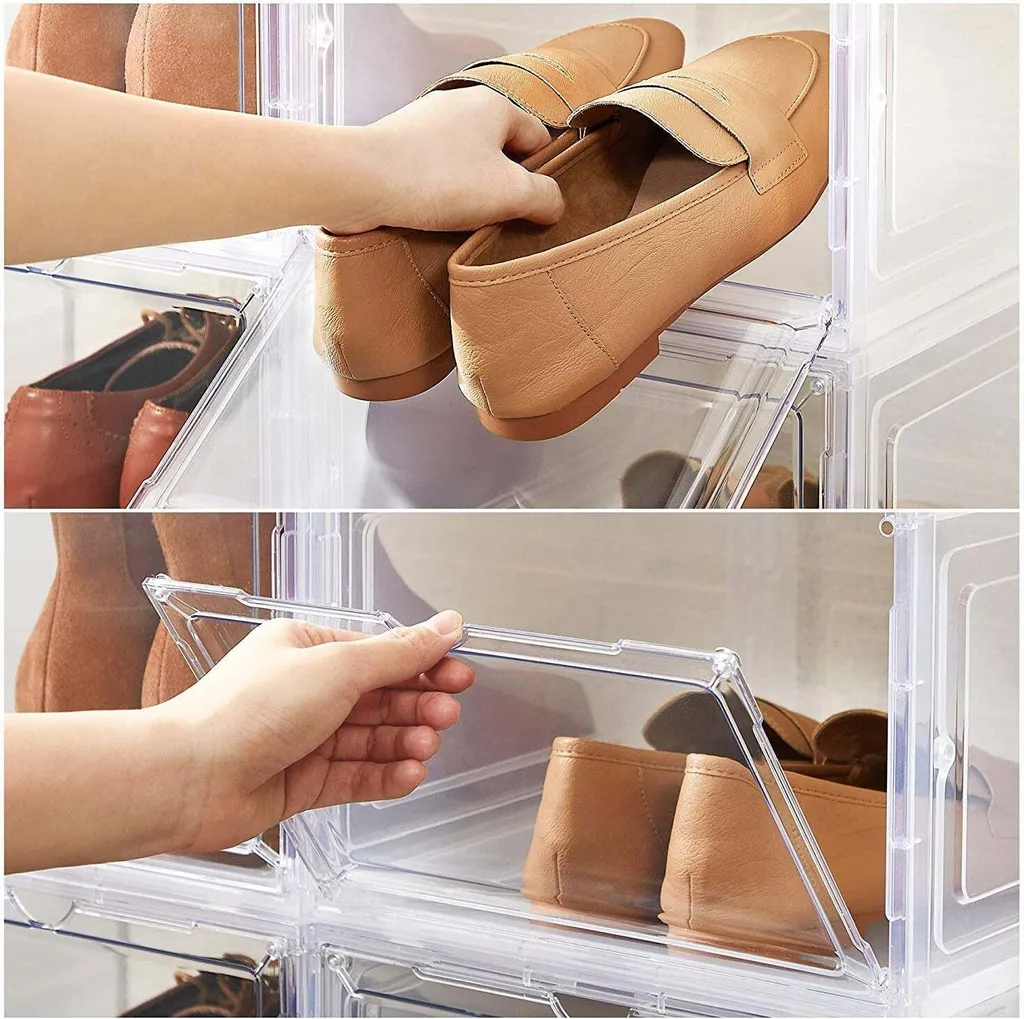 Rangement Chaussures pour Dressing et Entrée - 6 Boîtes Transparentes