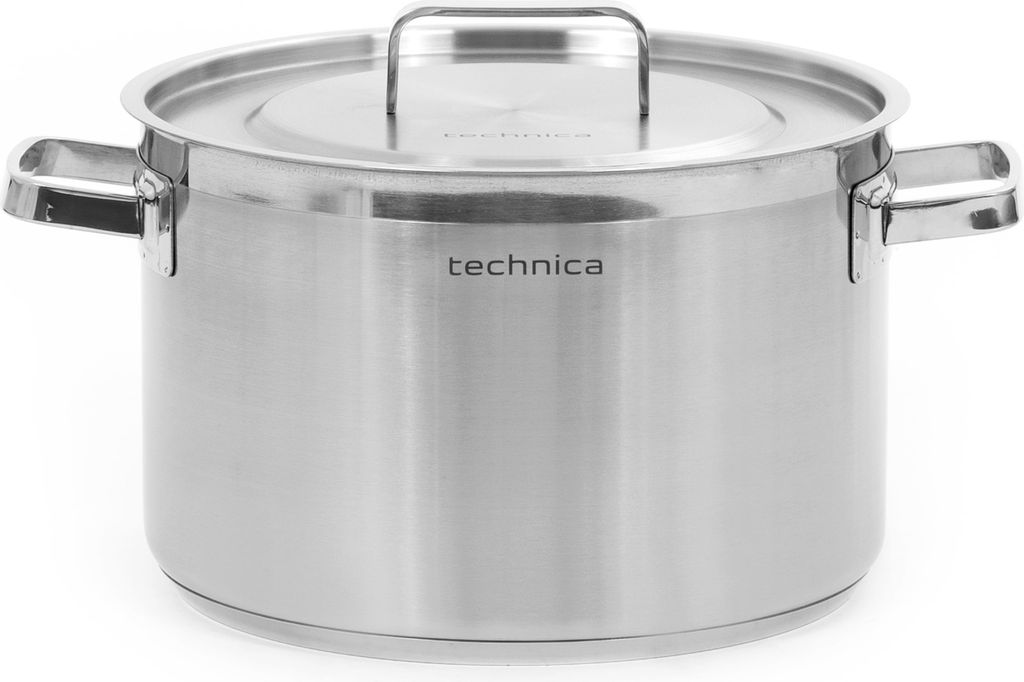 TECHNICA Mittlerer Topf 11,1L | 28 cm | Edelstahldeckel | Edelstahl Induktion Kochtopf