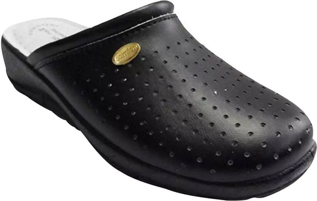 Dek - Damen Clogs, Leder DF2518 (40,5 EU) (Schwarz)