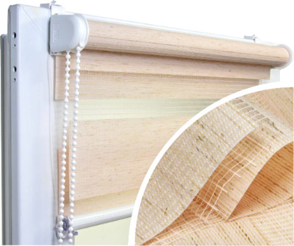 Voppi Doppelrollo ohne Bohren 98x150 cm Hellrosa Marmor, Tag und Nacht Rollo, Fensterrollo, Innenrollo für Fenster, leichte nicht invasive Montage