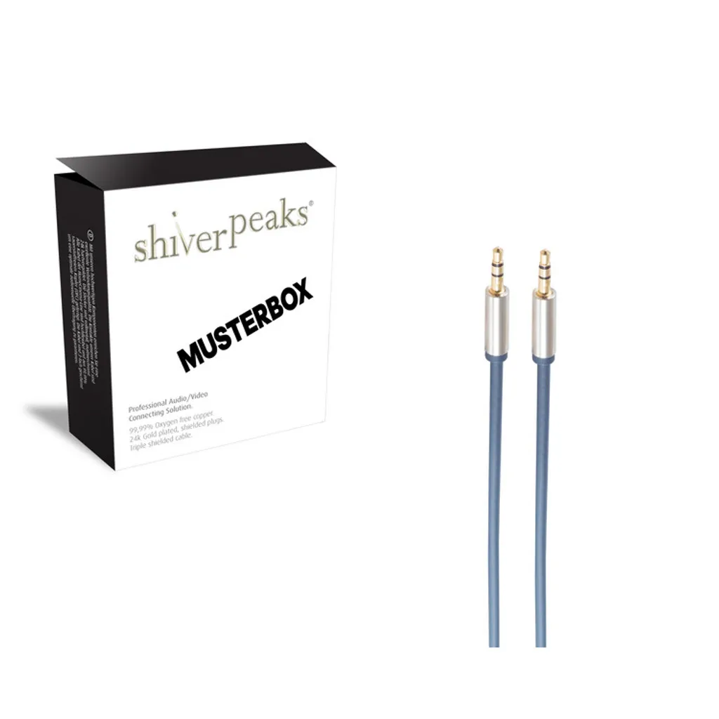 Câble Jack 3,5 mm Professional shiverpeaks 0,75m avec fiches dorées