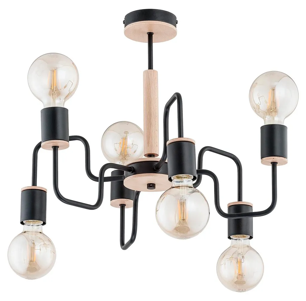 Suspension Design pour Table à Manger BREK Noir Métal - Éclairage 6 E27