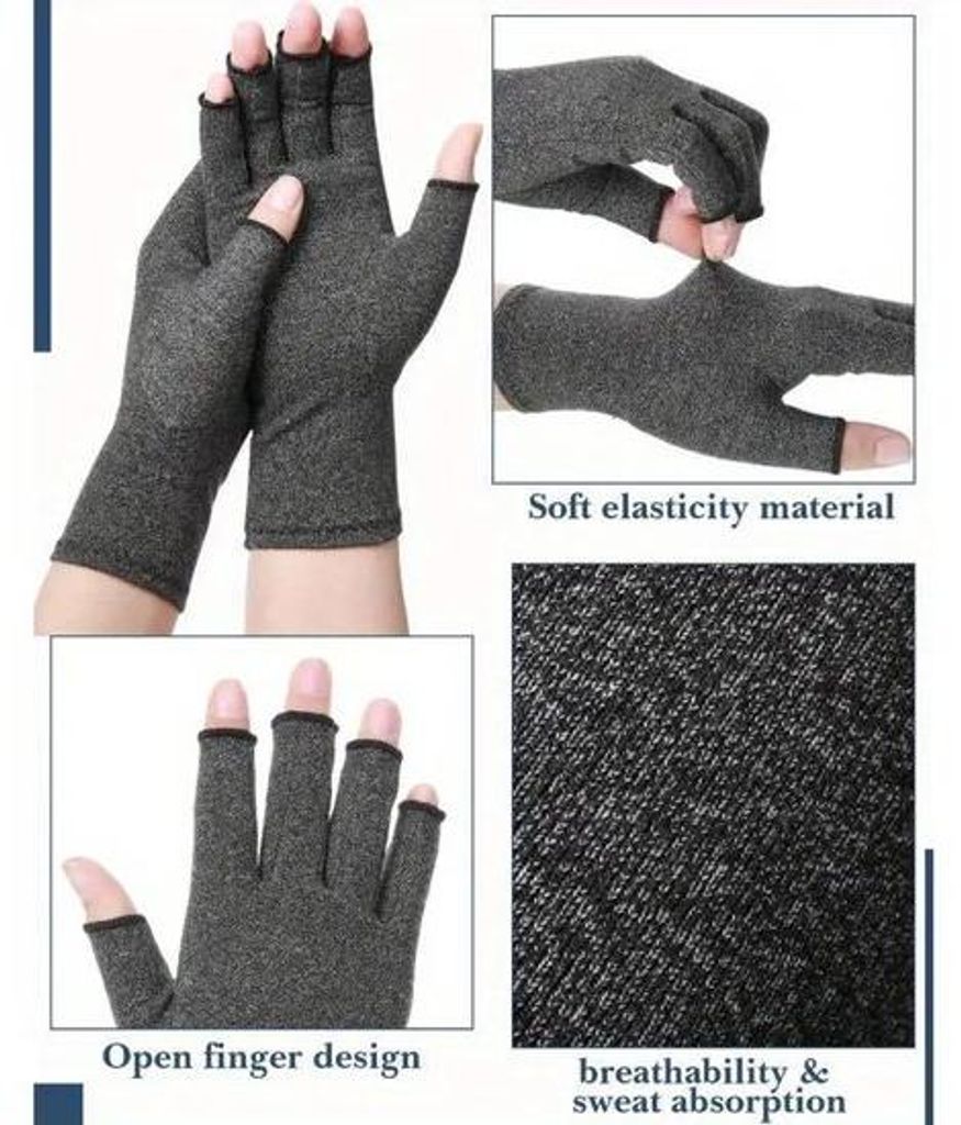 Fingerless Fahrradhandschuhe, sportliche Kompressionsunterstützung, antislip Silikon + atmungsaktives Netz, für Fahrrad/Allround Outdoor, schicke...