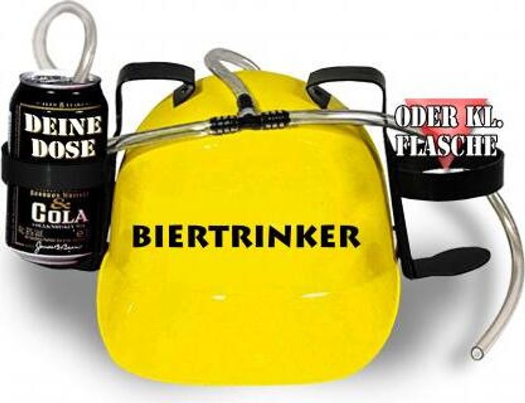 Trinkhelm Spaßhelm mit Print - Biertrinker - 51624 Color - gelb