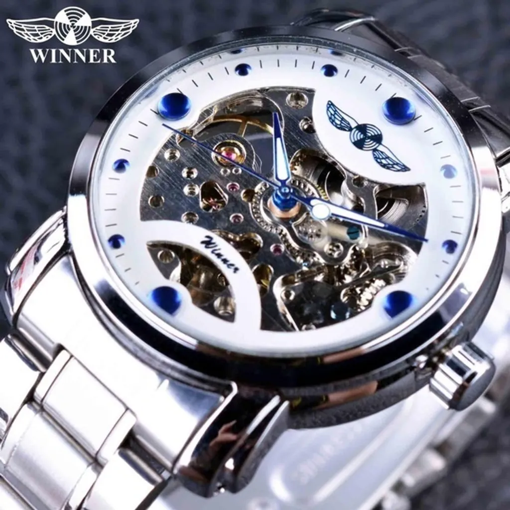 Orologio Winner Sky KP2598: L'Arte della Meccanica in Bianco e Blu