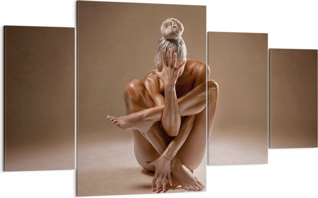 Bild auf Leinwand - Leinwandbild - 4 Teile - Nackt Frau Figur - 160x90cm - Wand Bild - Wanddeko - Wandbilder - Leinwanddruck - Bilder - Wanddekorat...