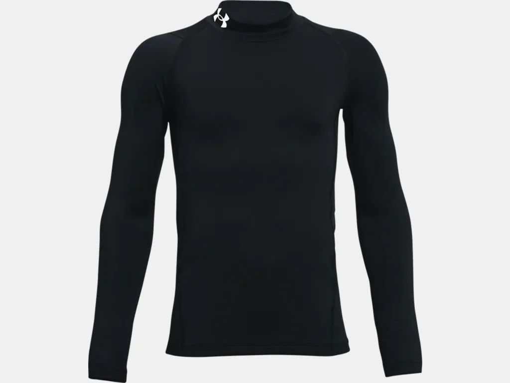 UNDER ARMOUR ColdGear Armour Mock langarm Trainingsshirt Jungen 001 - black/white S (104-112 cm)