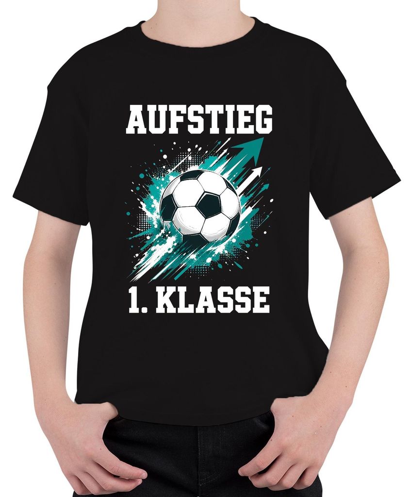 T-shirt voor kinderen, zwart, maat 128, voor de eerste klas Productafbeelding 