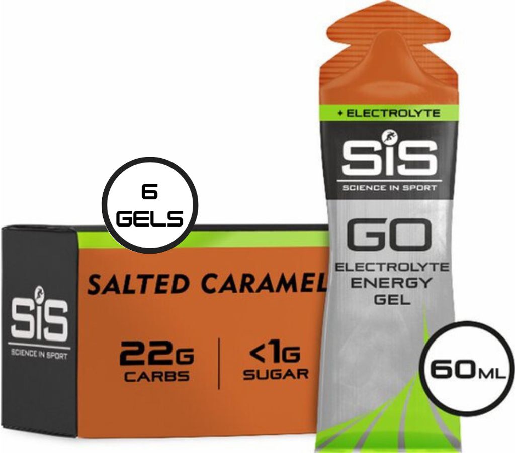 Science in Sport - SIS Go Isotonic Energy Gel - Energiegel - Isotonisches Sportgel - Gesalzenes karamell Geschmack - 6 x 60ml